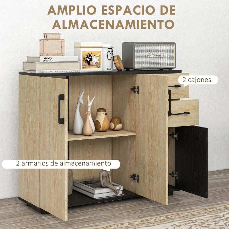 Cajones superiores abiertos con cubiertos y utensilios de cocina