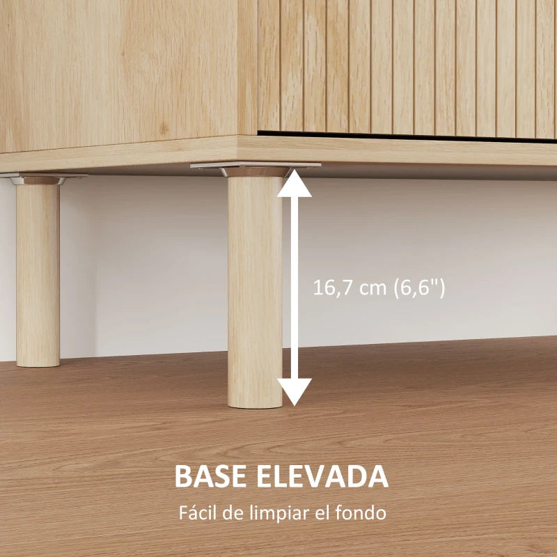 Patas de madera de pino macizo que elevan la base del aparador
