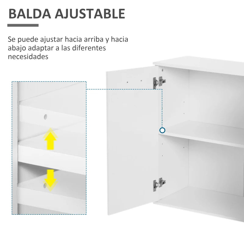 Armario izquierdo de doble puerta con balda regulable