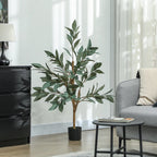 Árbol Verdolón de laurel artificial en un dormitorio