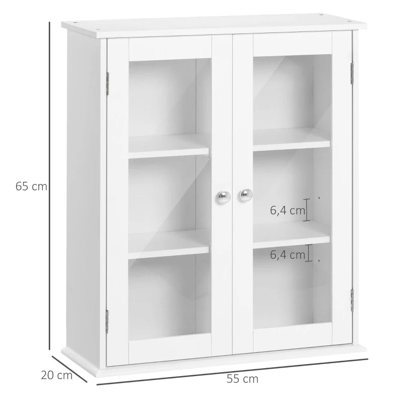 Esquema de medidas del armario de baño: 55 cm de ancho, 20 cm de fondo y 65 cm de alto