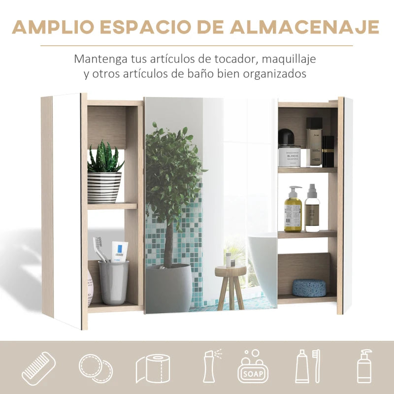 Reflejo en las puertas de espejo del armario de baño Bergen