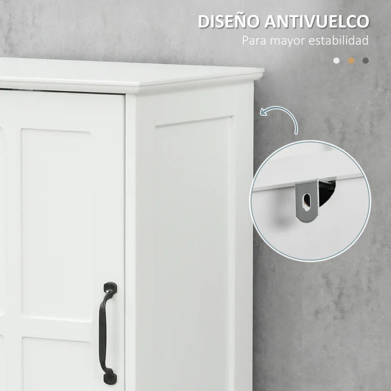 Sistema antivuelco de la columna de baño Cilleros fijada a la pared