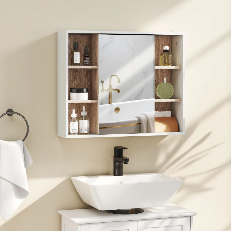 Armario de baño con espejo Dinant en un baño moderno y ordenado