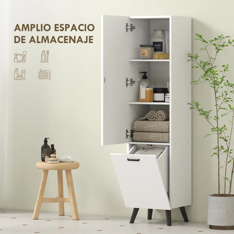 Interior del armario de baño Monroy con toallas y productos