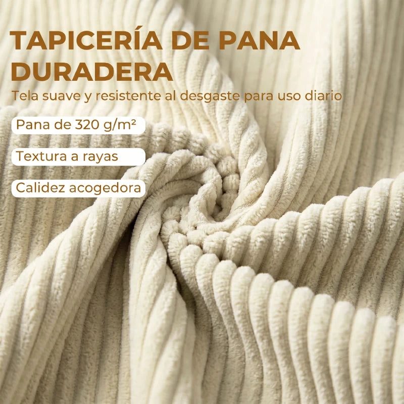 Asiento acolchado del banco Camargue tapizado en pana suave