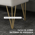 Patas de acero estilo horquilla que aportan estabilidad al banco