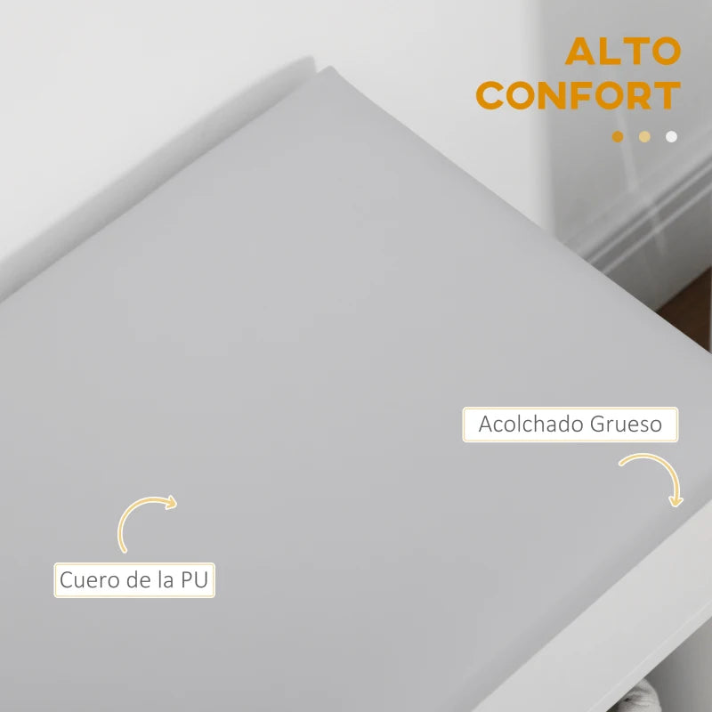 Detalle del asiento acolchado con cojín del banco zapatero
