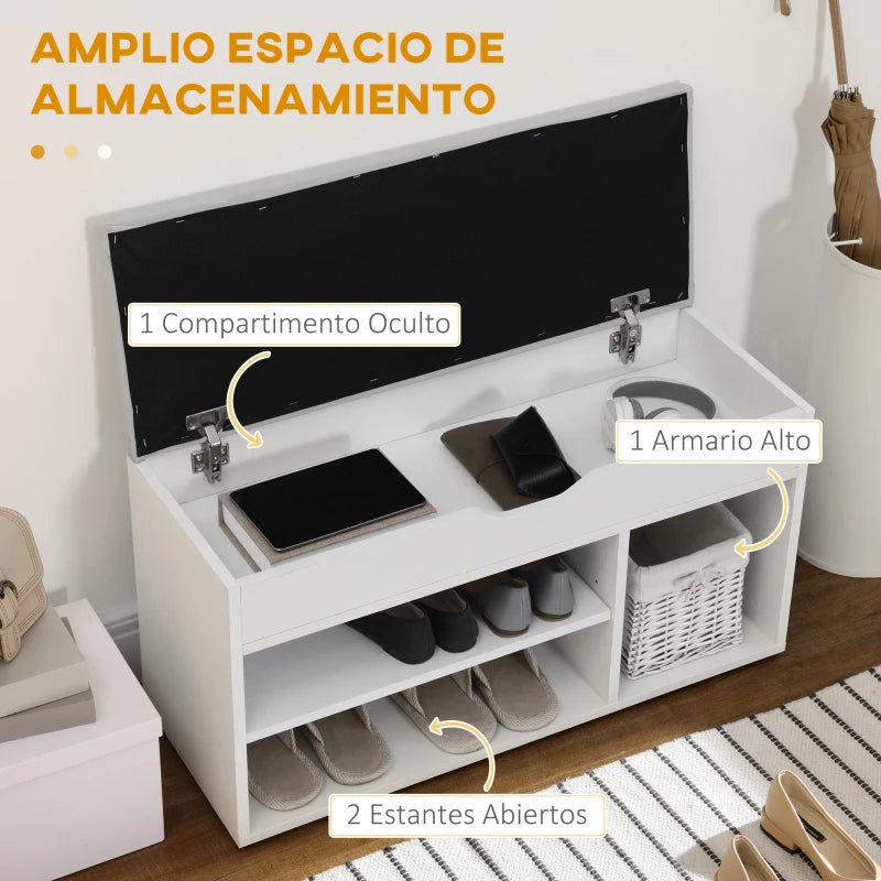 Cajón del banco zapatero abierto con llaves y objetos pequeños