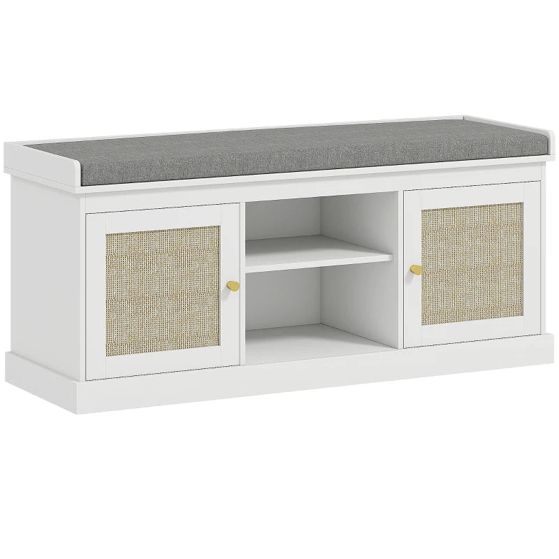 Asiento acolchado con cojín de tela de lino del banco zapatero Cassia