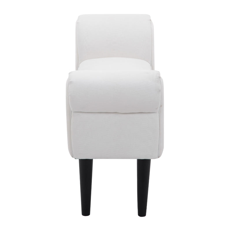 Banqueta blanca integrada en un salón de estilo moderno