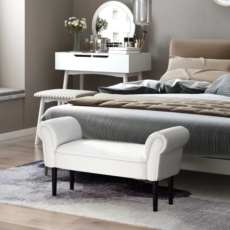 Banqueta con brazos curvos y asiento acolchado de estilo moderno