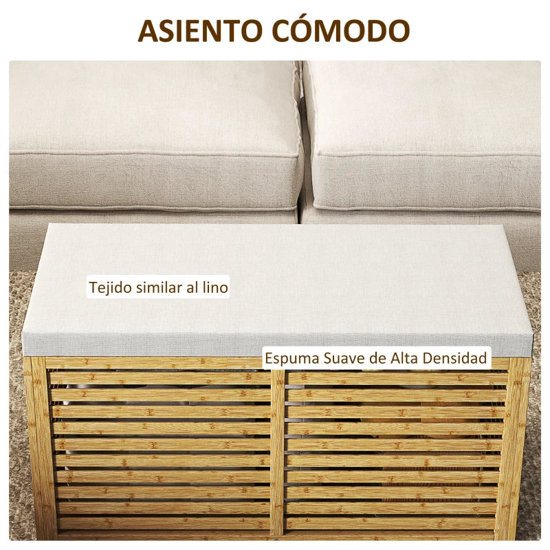 Asiento de espuma de alta densidad del baúl Altea tapizado en efecto lino