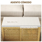 Asiento de espuma de alta densidad del baúl Altea tapizado en efecto lino