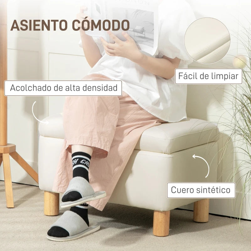 Banco usado como asiento a los pies de la cama