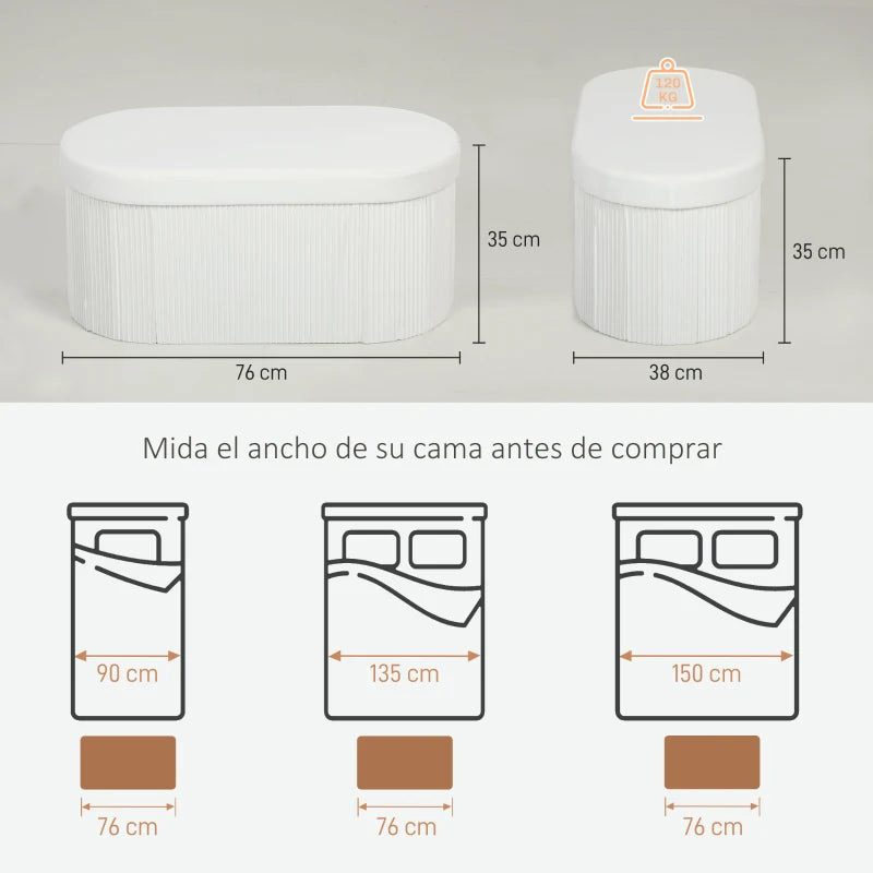 Diagrama de medidas del baúl de almacenaje Trevélez con dimensiones en centímetros