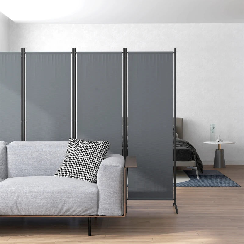 Biombo Nara gris usado como separador en el interior del hogar