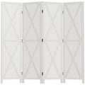 Biombo separador de ambientes Biombo Alceo de 4 paneles en madera blanca