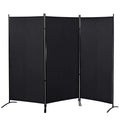 Biombo separador de ambientes Biombo Danburita de 3 paneles en negro