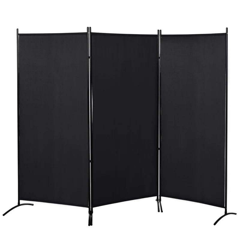 Biombo separador de ambientes Biombo Danburita de 3 paneles en negro