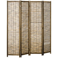 Biombo separador de ambientes Biombo Espadaña de 4 paneles en madera y caña