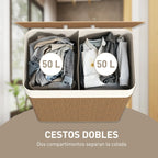 Cesto de ropa con 100 litros de capacidad lleno de colada