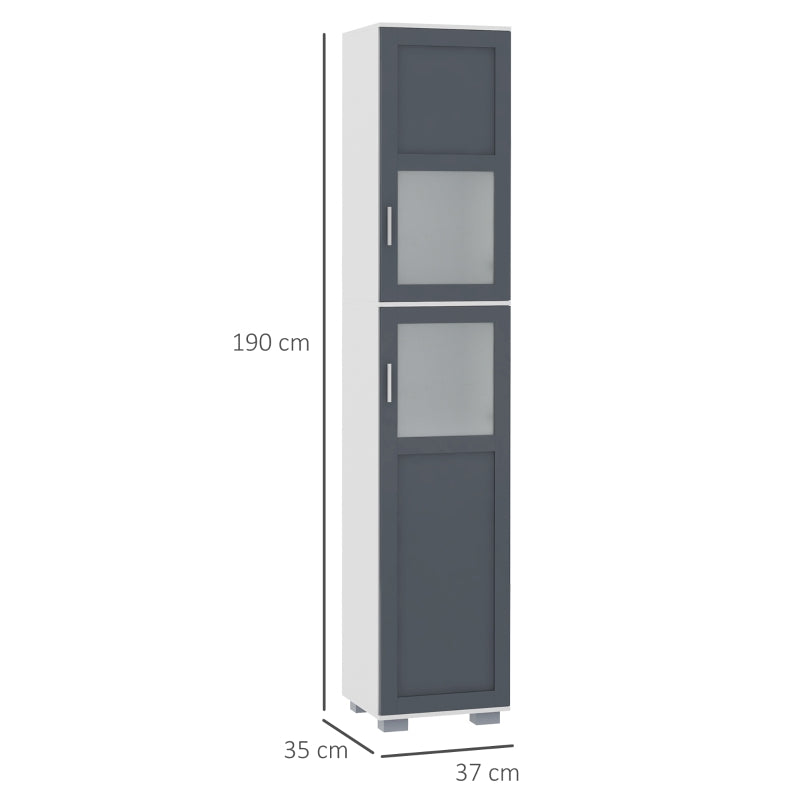 Esquema de medidas de la columna de baño: 37 cm de ancho, 35 cm de fondo y 190 cm de alto