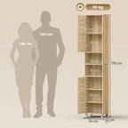Esquema de medidas de la columna de baño: 34 cm de ancho, 23 cm de fondo y 170 cm de alto