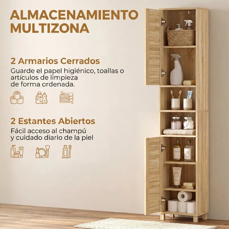 Vista lateral de la columna de baño con fondo estrecho de 23 cm