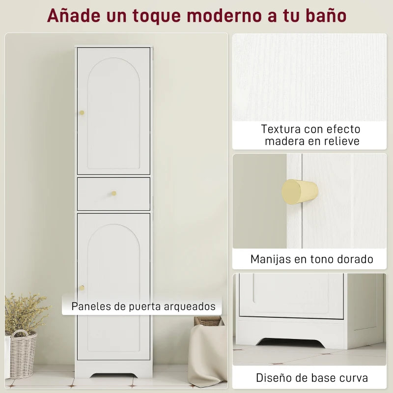 Base con detalle curvo y patas que elevan el mueble del suelo
