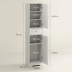 Esquema de medidas de la columna de baño: 40 cm de ancho, 29,5 cm de fondo y 170 cm de alto