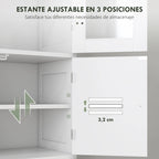 Estante ajustable en el interior del armario central de la columna Elba