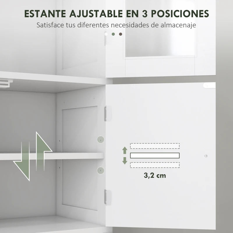 Estante ajustable en el interior del armario central de la columna Elba
