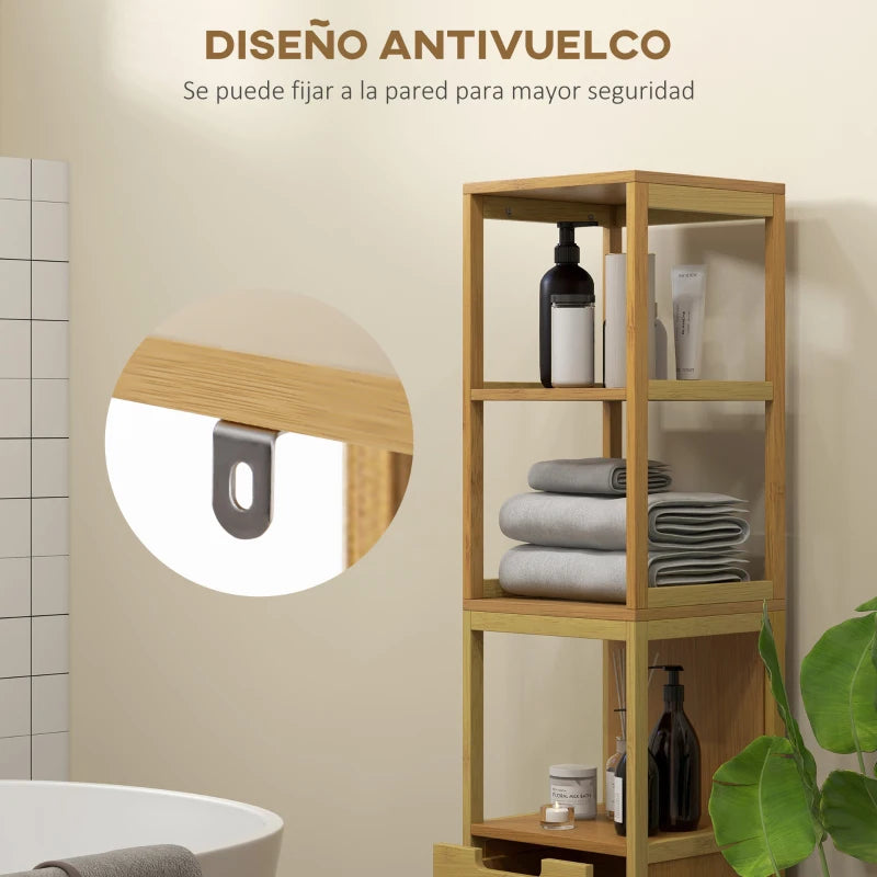 Sistema antivuelco para fijar la columna a la pared con seguridad
