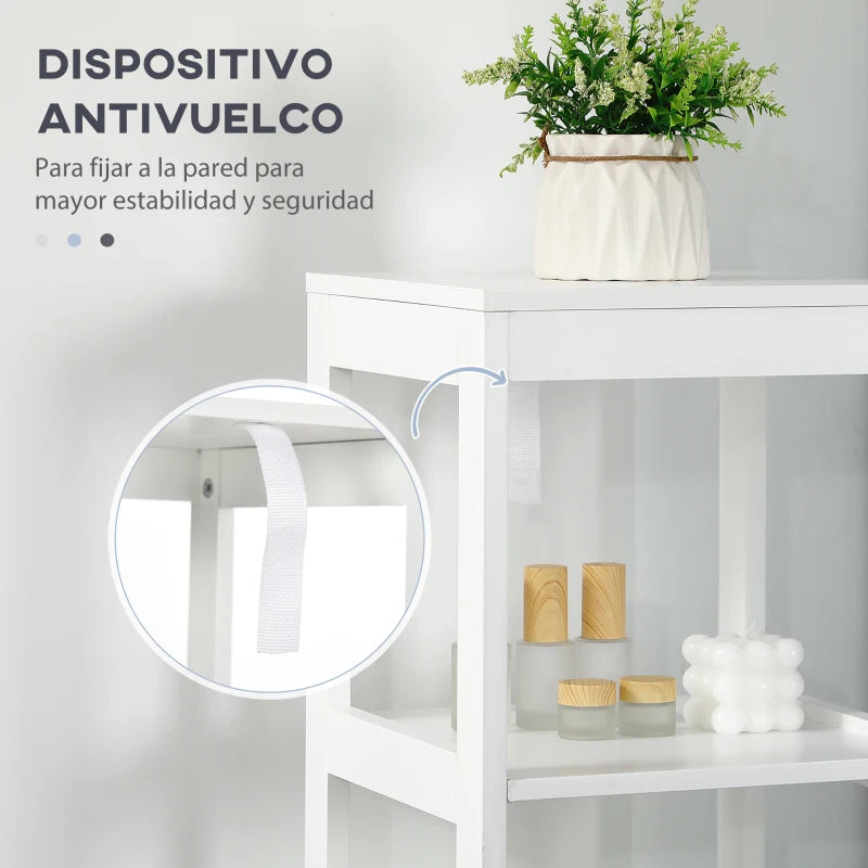 Sistema antivuelco para fijar la columna a la pared con seguridad