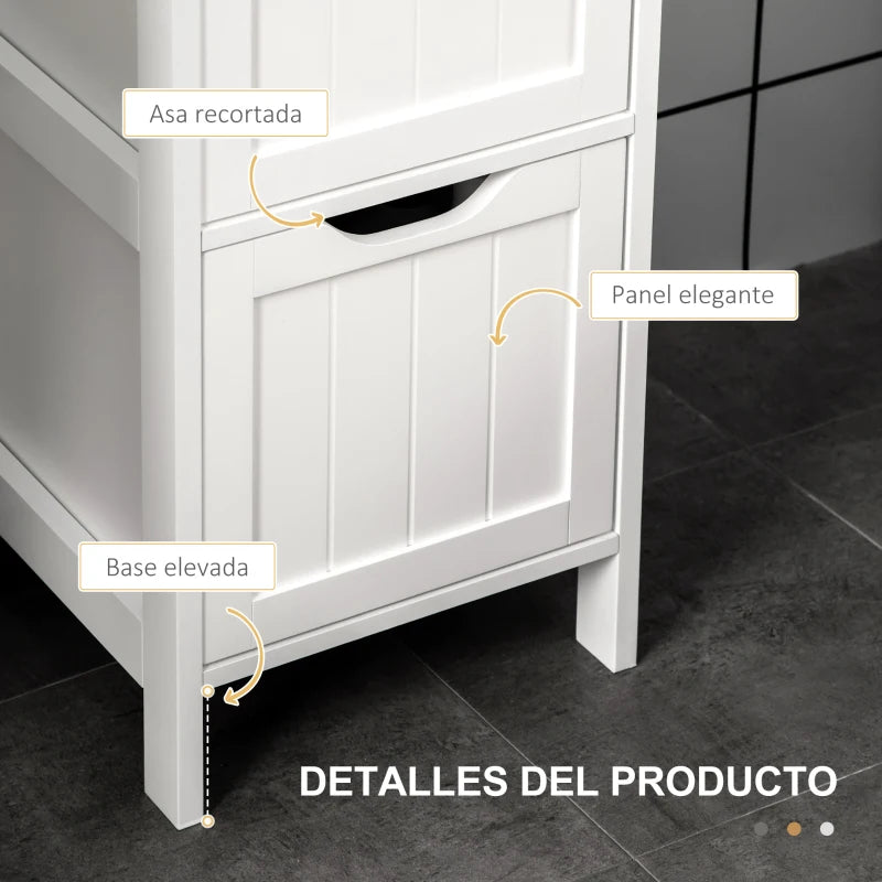 Detalle de los tiradores recortados de los cajones de la columna Miuzela