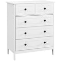Cómoda alta blanca de 5 cajones de estilo moderno