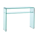 Consola Euclasa íntegramente de cristal curvado, vista frontal