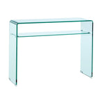 Consola Euclasa íntegramente de cristal curvado, vista frontal