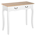Mesa consola retro Giverny en blanco con patas de madera en una entrada