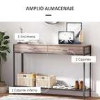 Consola Olinda como mueble auxiliar en un salón industrial