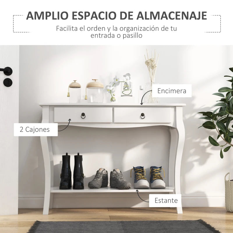 Estante inferior de la consola Palermo con objetos decorativos
