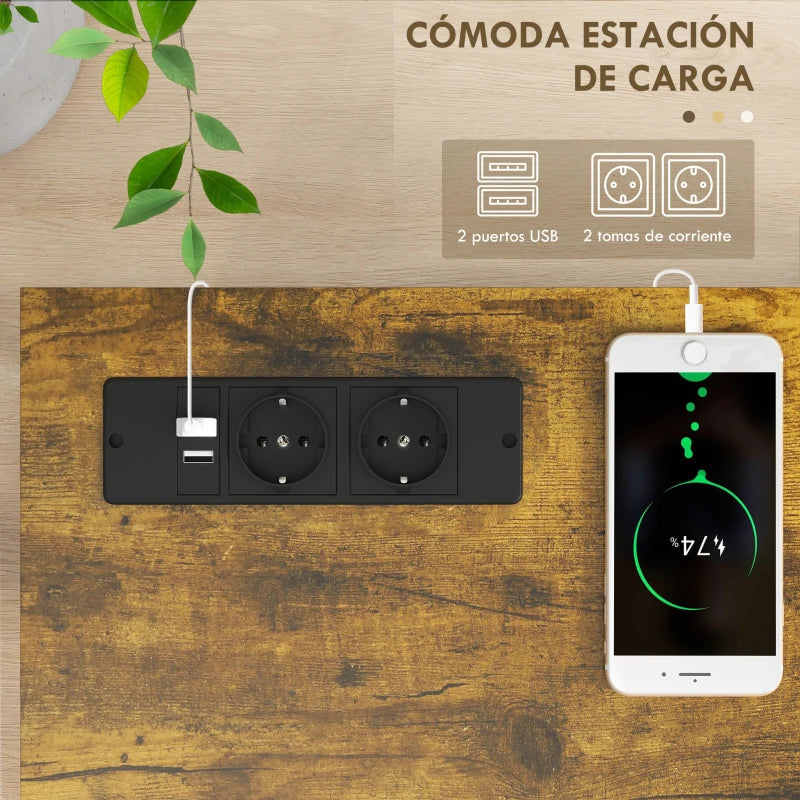 Teléfono móvil cargándose sobre la encimera de la consola