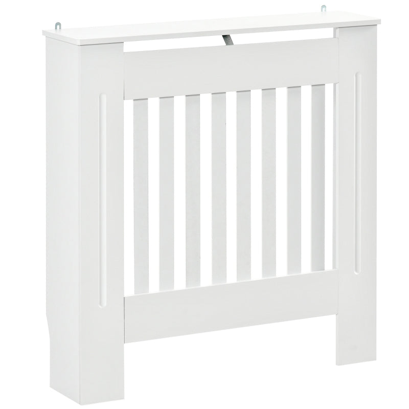 Cubre radiador de MDF Cubreradiador Albura blanco con listones verticales y estante