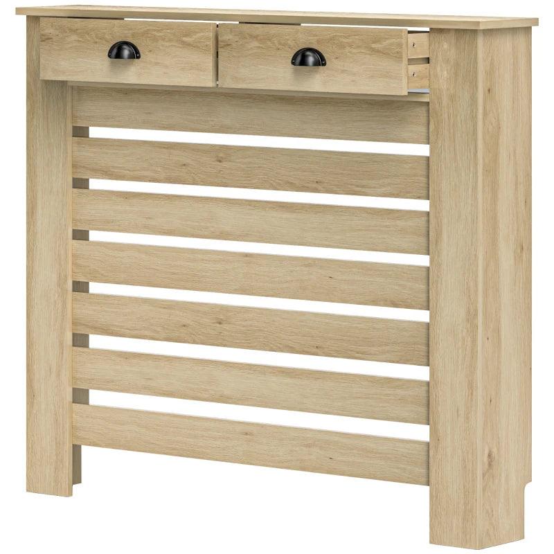 Cubre radiador de MDF Cubreradiador Quejigo con lamas y cajón en roble