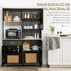 Estantes abiertos de la despensa Celle con objetos de cocina