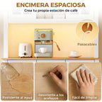 Encimera de la despensa Colmar con orificio pasacables y cafetera