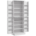 Despensa de cocina alta y estrecha en blanco con 4 puertas