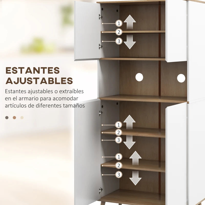 Estantes interiores ajustables de la despensa Honfleur con vajilla