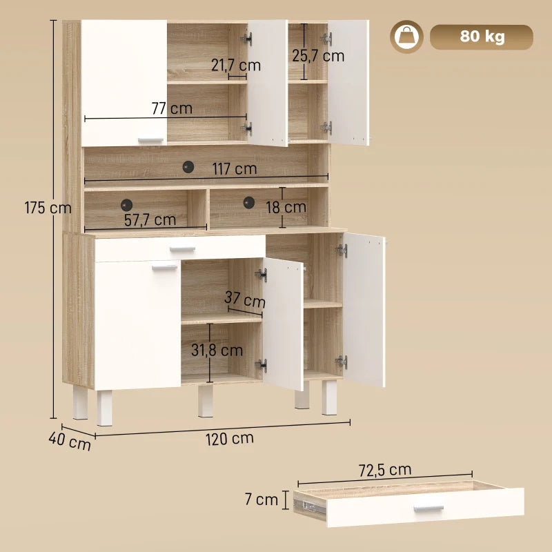 Diagrama de medidas de la despensa Passau con dimensiones en centímetros